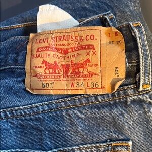 Levi's Classic 501 button fly Straight Blue Jeans